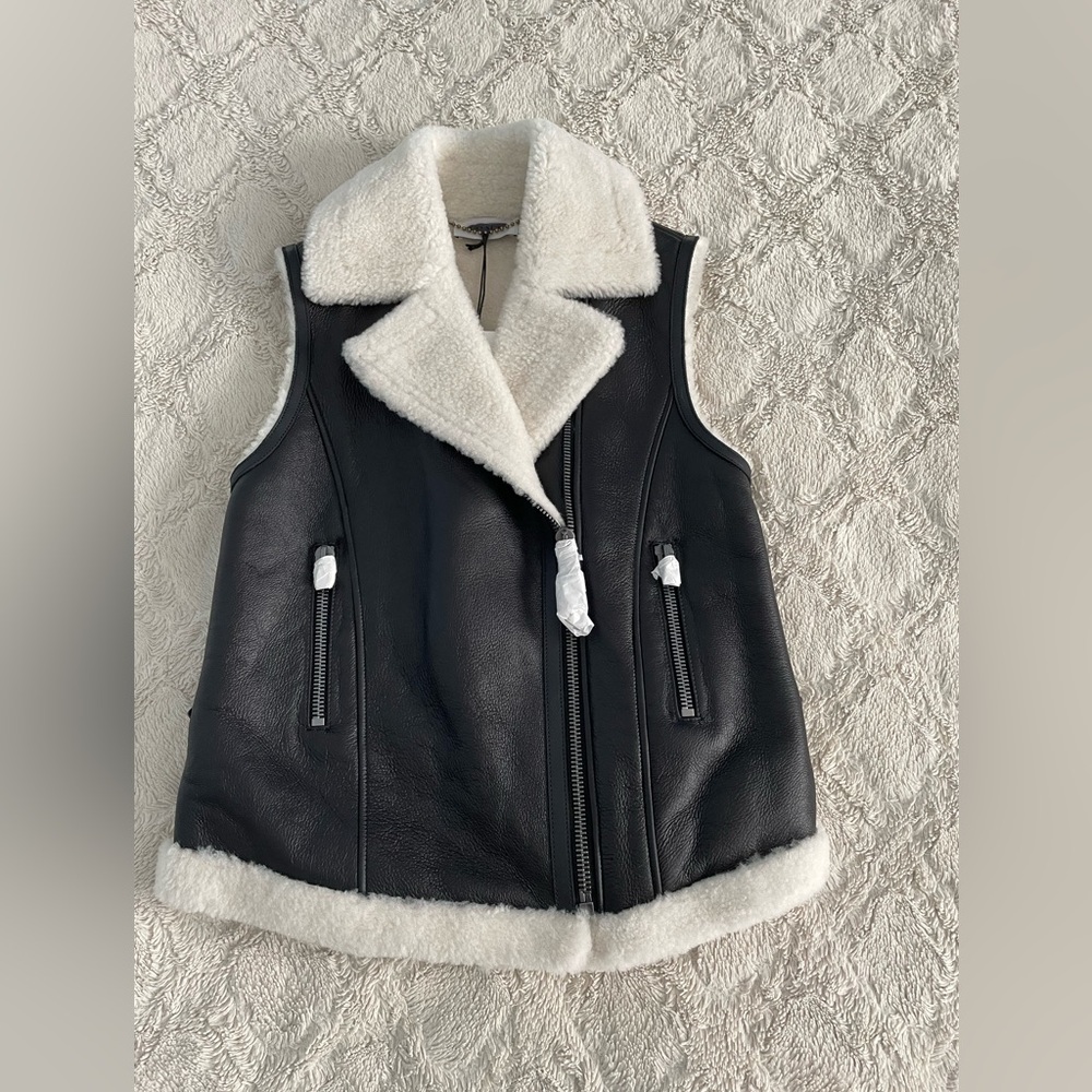 Coach Shearling Vest, Size 0. NWT! Retail $1,400.